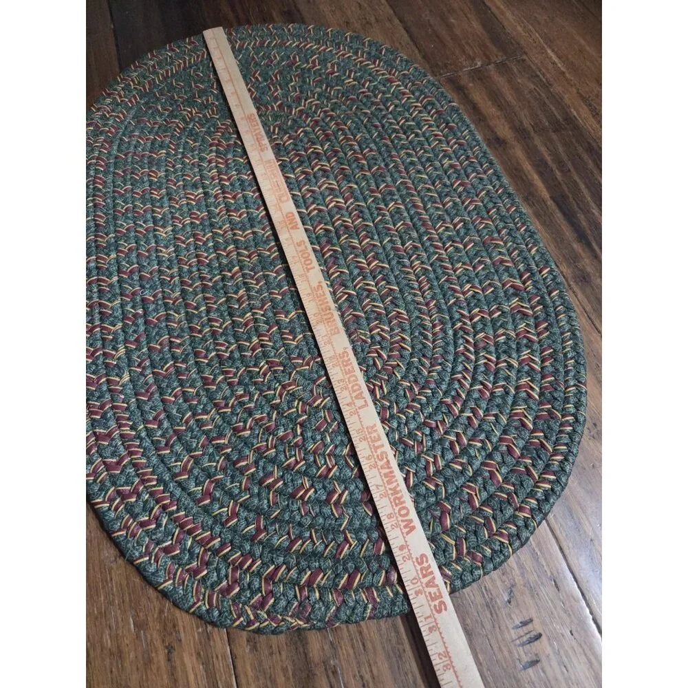 New‎ Vintage Longaberger Oval Rug-Braided Imperial Stripe 20x30